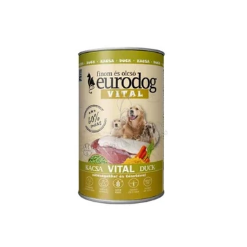 Euro Dog Vital konzerv kutyáknak 1240g kacsa ízesítés 60% hústartalom