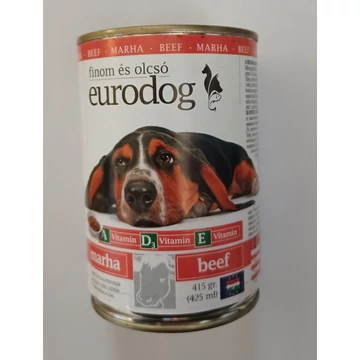 Euro Dog konzerv felnőtt kutyák számára 415 g marha ízesítés