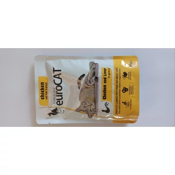 Euro Cat pouch felnőtt macskáknak 85g csirke és máj ízesítés