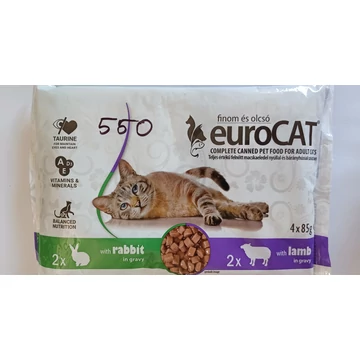 Euro Cat pouch felnőtt macskáknak 4x85g bárány-nyúl ízesítés