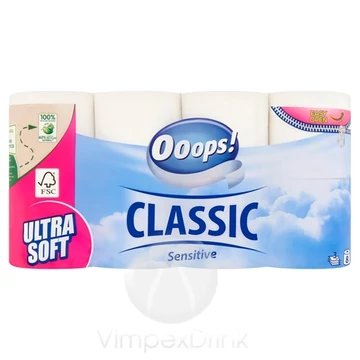 Ooops! Classic toalettpapír 3 rét, 8 tek Sensitive