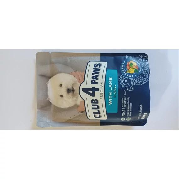 Club 4 Paws szaftos eledel kistermetű felnőttt kutyáknak  100 g bárányhús szószban