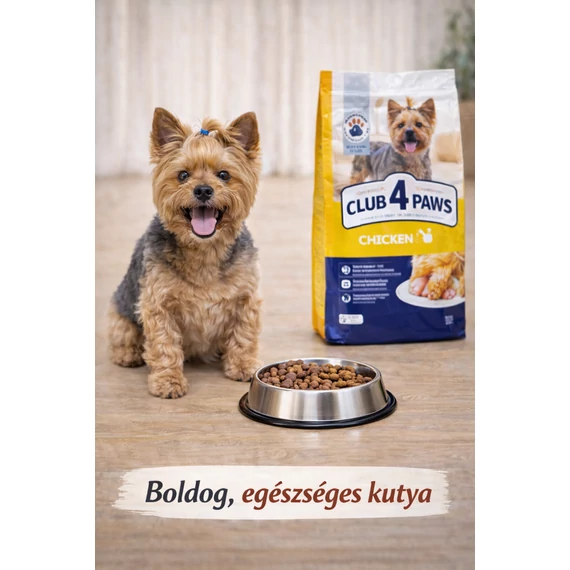 CLUB4PAWS dog táp kistestű felnőtt kutyáknak CSIRKE ízesítés