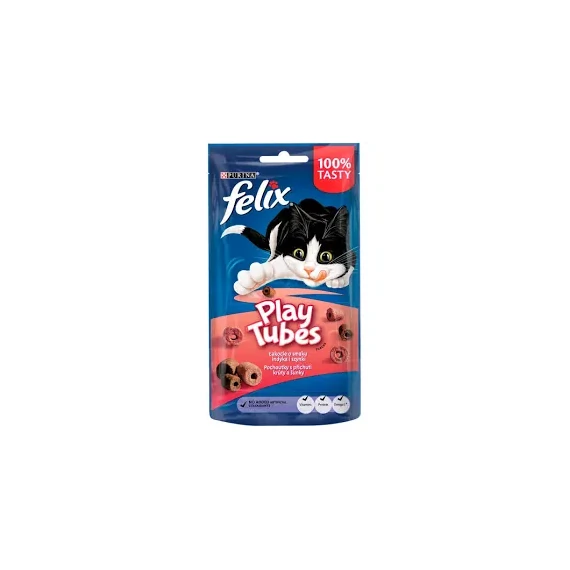 Felix Play Tubes jutalomfalat felnőtt macskáknak 50g pulyka-sonka