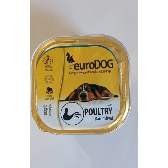 Euro Dog alutálka felnőtt kutyáknak 300 g baromfi ízesítés