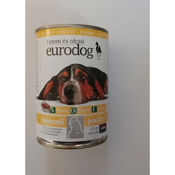 Euro Dog konzerv felnőtt kutyák számára 415 g baromfi ízesítés