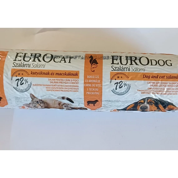 Euro Dog and Cat szalámi felnőtt állatoknak 1 kg borjú ízű
